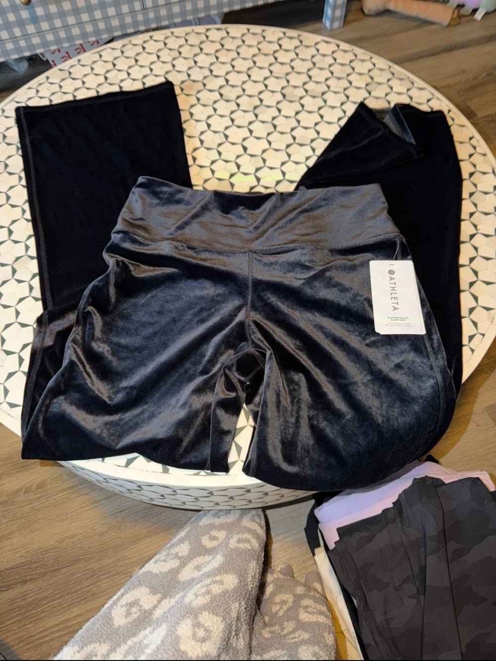 Athleta Velvet Flare Leggings - Black
